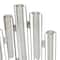 Silver Glass Tube Vase with Metal Stand 11" x 2" x 12"